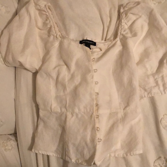 White Button Down Front Top - Picture 3 of 4